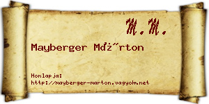 Mayberger Márton névjegykártya