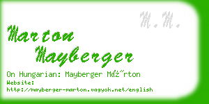 marton mayberger business card